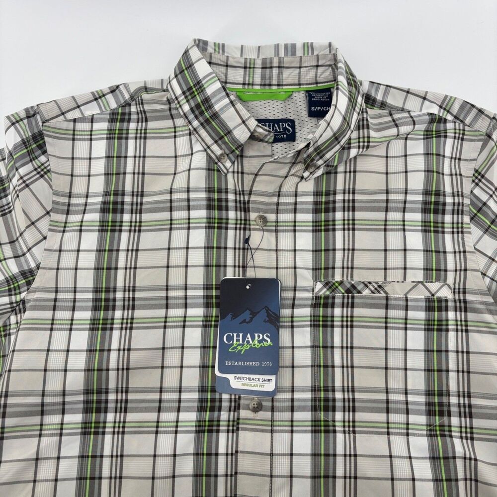 Chaps Explorer Switchback Shirt Mens Small Plaid‎ NWT Performance Hiking
